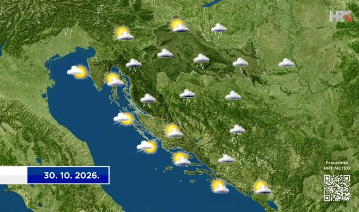 Vremenska prognoza za 30. 10. 2026.